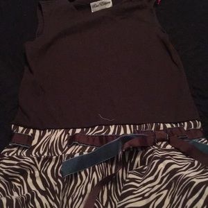 Brown dress with zebra pattern and jacket